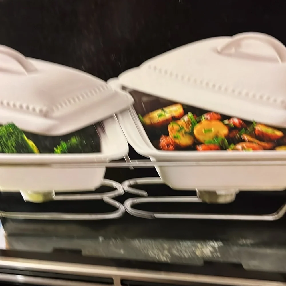 NEW BOXED TWO SECTION RECTANGULAR BUFFET SERVER ! - Picture 8 of 8
